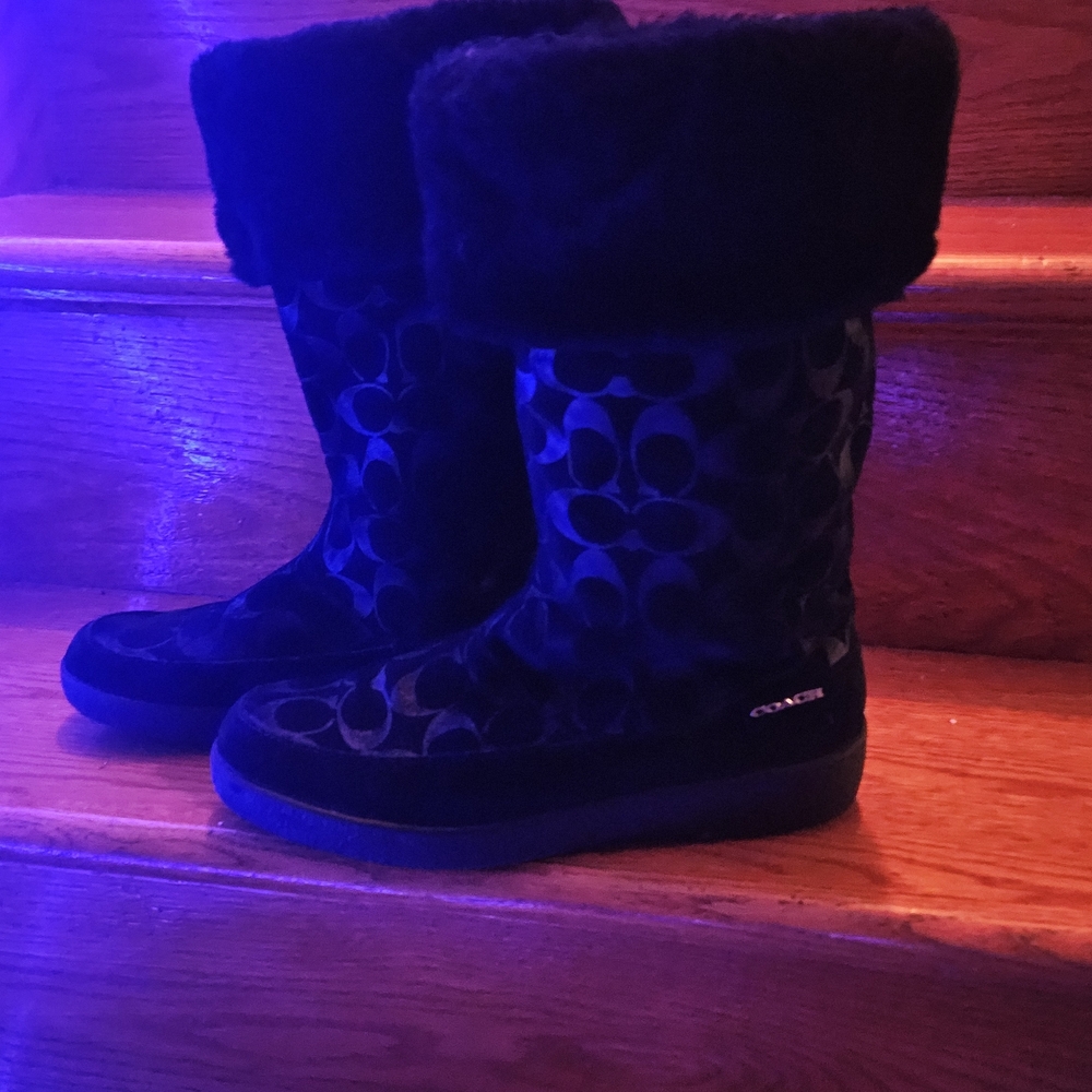 Coach Black Patterned Boots